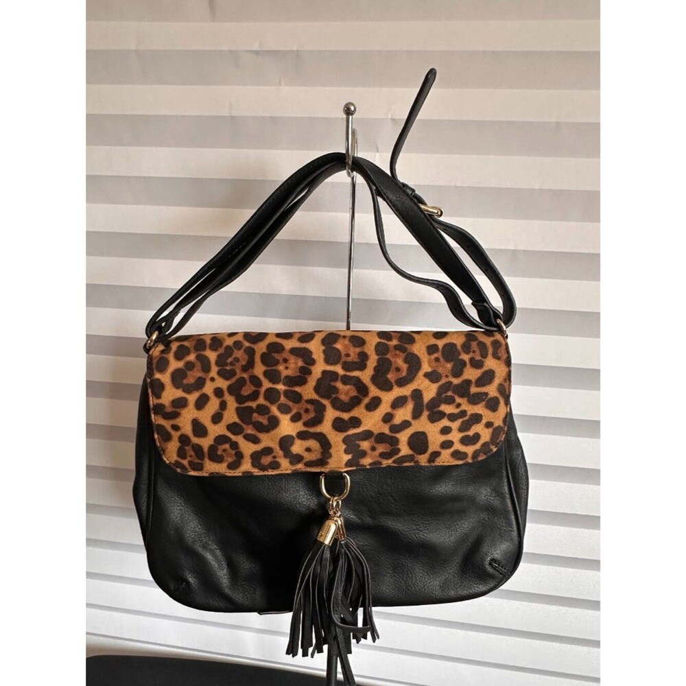 Sole Society Womens Animal Print Shoulder Bag Handbag